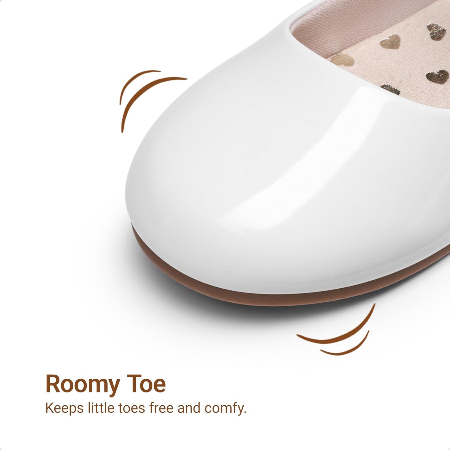 imageDREAM PAIRS Toddler Little Girls Mary Jane Dress Shoes Wedding Ballet Flats Round Toe Flower Girl ShoesWhite
