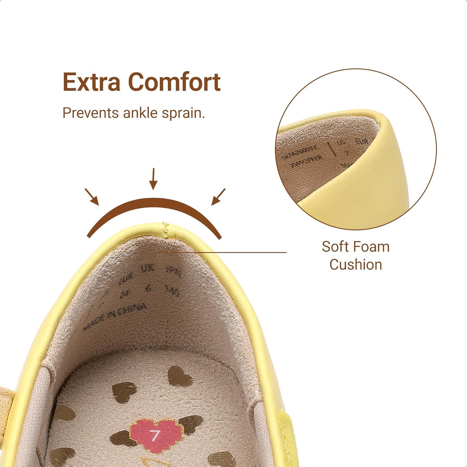 imageDREAM PAIRS Toddler Little Girls Mary Jane Dress Shoes Wedding Ballet Flats Round Toe Flower Girl ShoesYellow