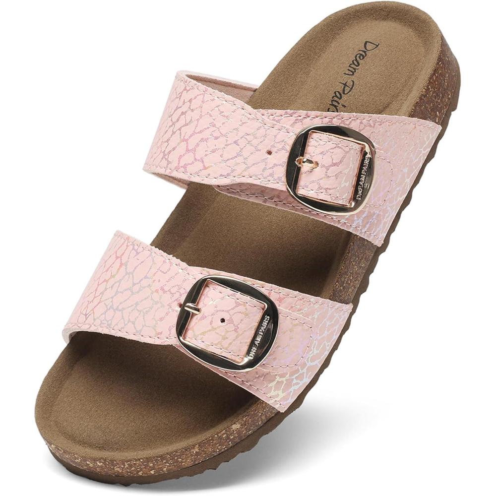 imageDREAM PAIRS Girls Boys Slides For Kids NonSlip with Adjustable Straps for Indoor amp Outdoor Toddler Little KidBig KidPink