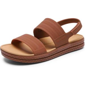DREAM PAIRS Women Water Sandals Comfortable Flat Beach Platform Dressy Summer Walking Shoes(Brown)