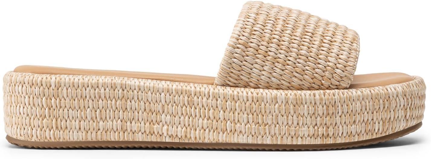 imageDREAM PAIRS Women Platform Slides Sandals Espadrilles Slip On Low Wedge Summer Open Toe Bohemia Dressy Beach Vacation ShoesNatural