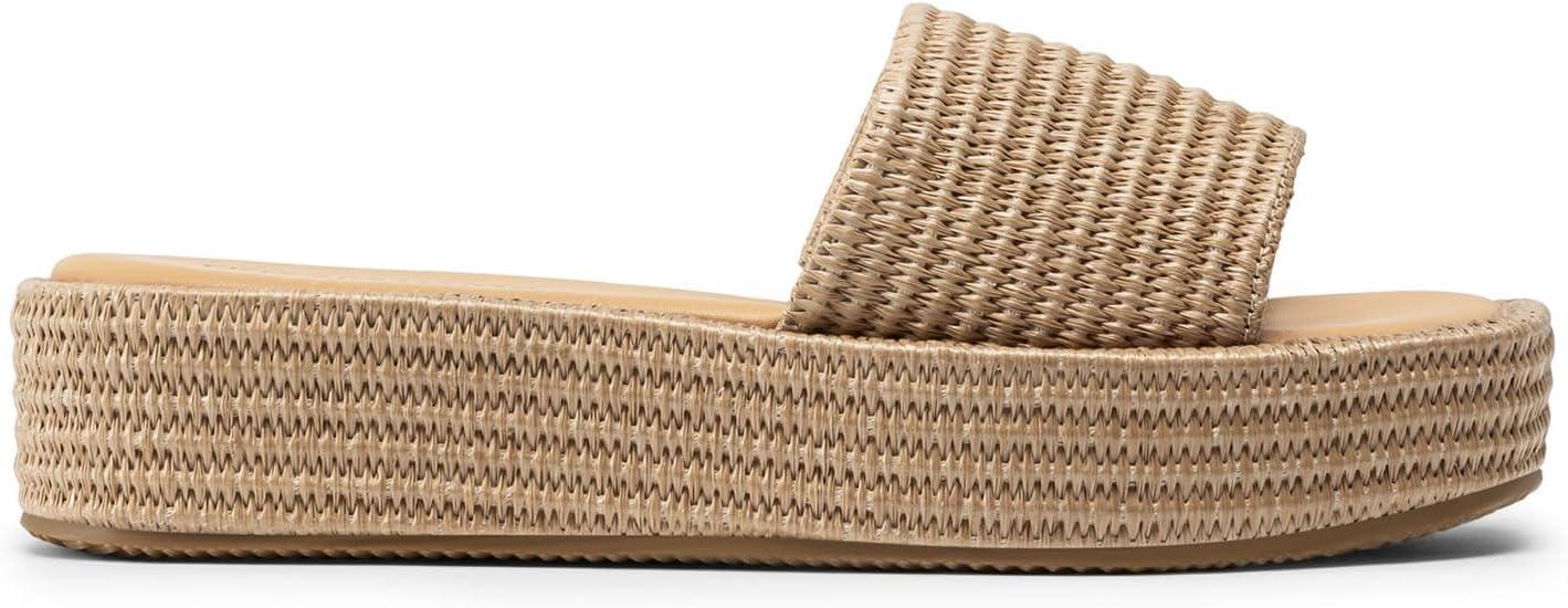 imageDREAM PAIRS Women Platform Slides Sandals Espadrilles Slip On Low Wedge Summer Open Toe Bohemia Dressy Beach Vacation ShoesTaupe