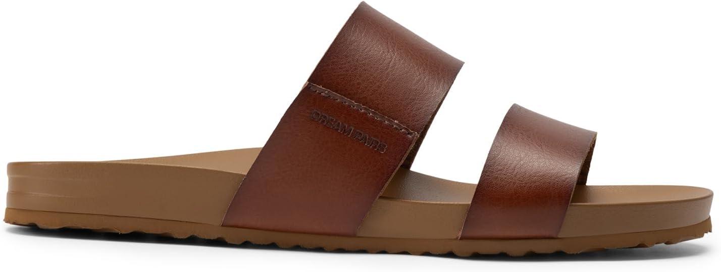 imageDREAM PAIRS Womens Open Toe Slides Sandals Comfortable Arch Support Footbed Two Strap Slipon Fashion Casual Beach Vacation Lightweight Flat Sandals Summer for WomenBrown