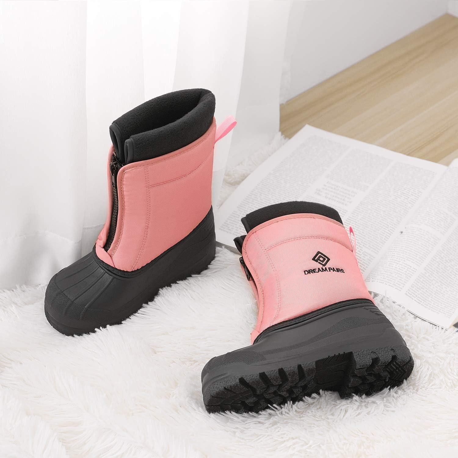 imageDREAM PAIRS Boys Girls Waterproof Winter Snow Boots for LittleBig KidsPink