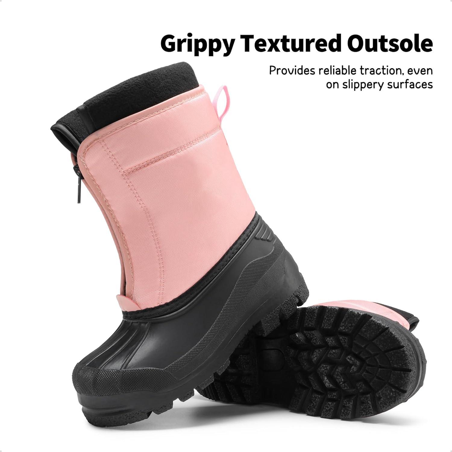 imageDREAM PAIRS Boys Girls Waterproof Winter Snow Boots for LittleBig KidsPink