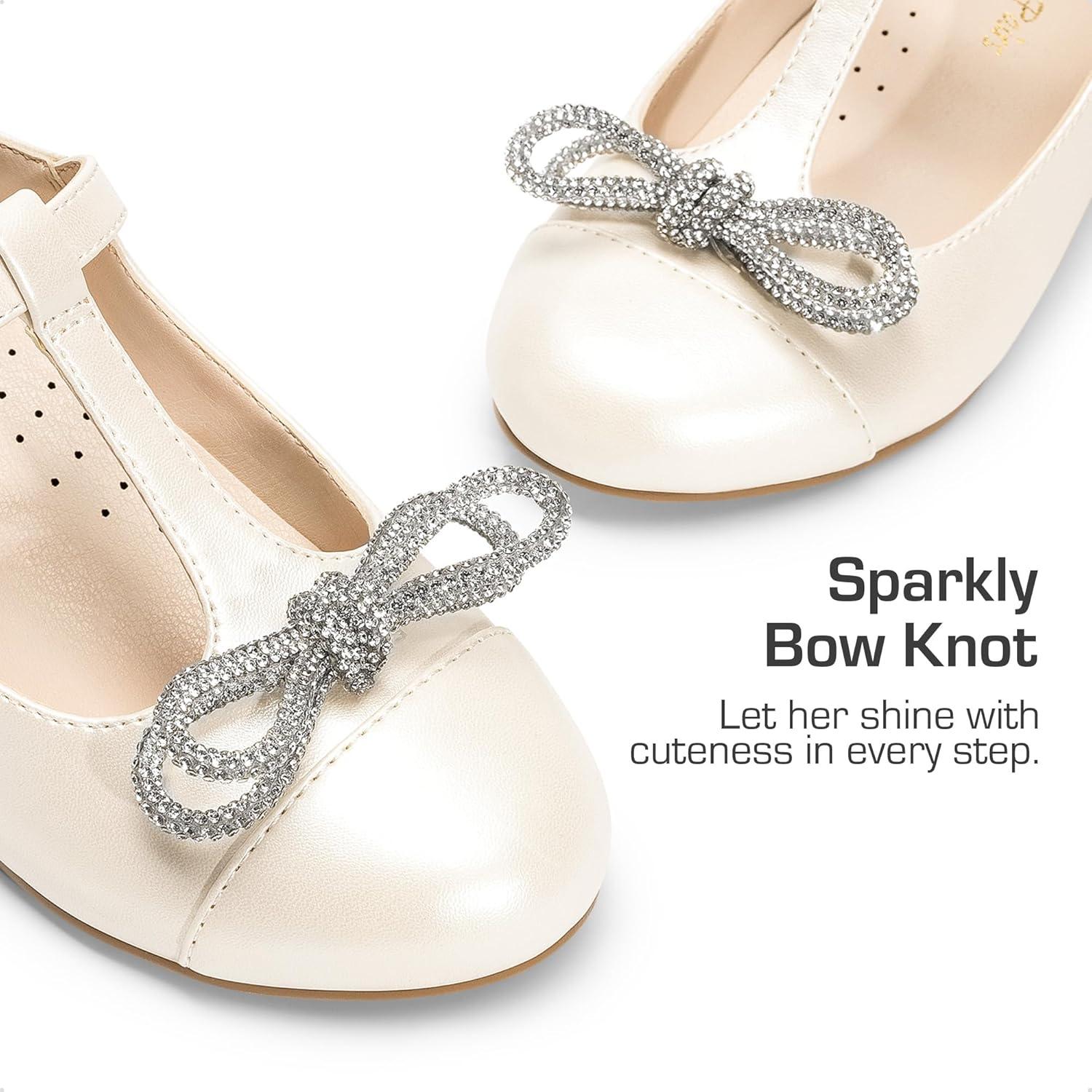 imageDREAM PAIRS Girls Dress Shoes Mary Jane Heel TStrap Party Flower Wedding Princess Pumps for Little Big KidIvory