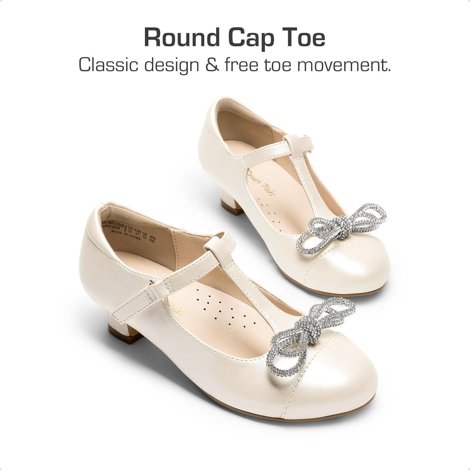 imageDREAM PAIRS Girls Dress Shoes Mary Jane Heel TStrap Party Flower Wedding Princess Pumps for Little Big KidIvory