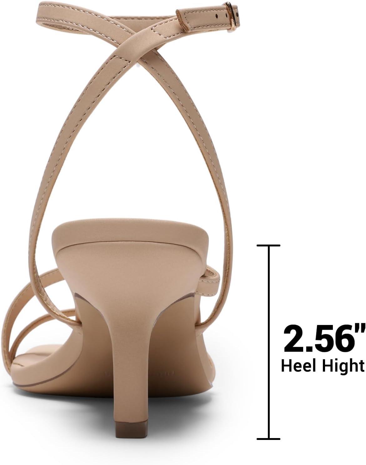 imageDREAM PAIRS Womens Low Kitten Heels Strappy Open Square Toe Ankle Strap Sexy Fashion Comfort Dress Shoes Party Heeled SandalsNudenubuck