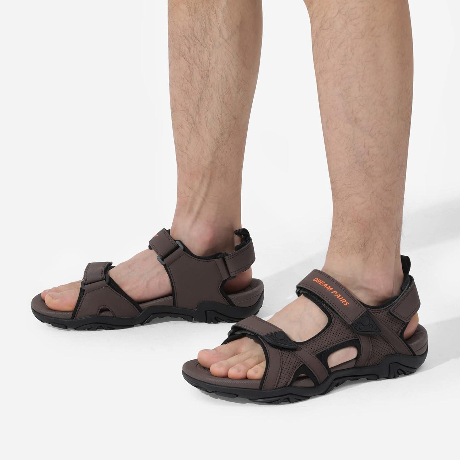 imageDREAM PAIRS Mens Sandals Hiking Water Beach Sport Outdoor Athletic Arch Support Summer SandalsBrown