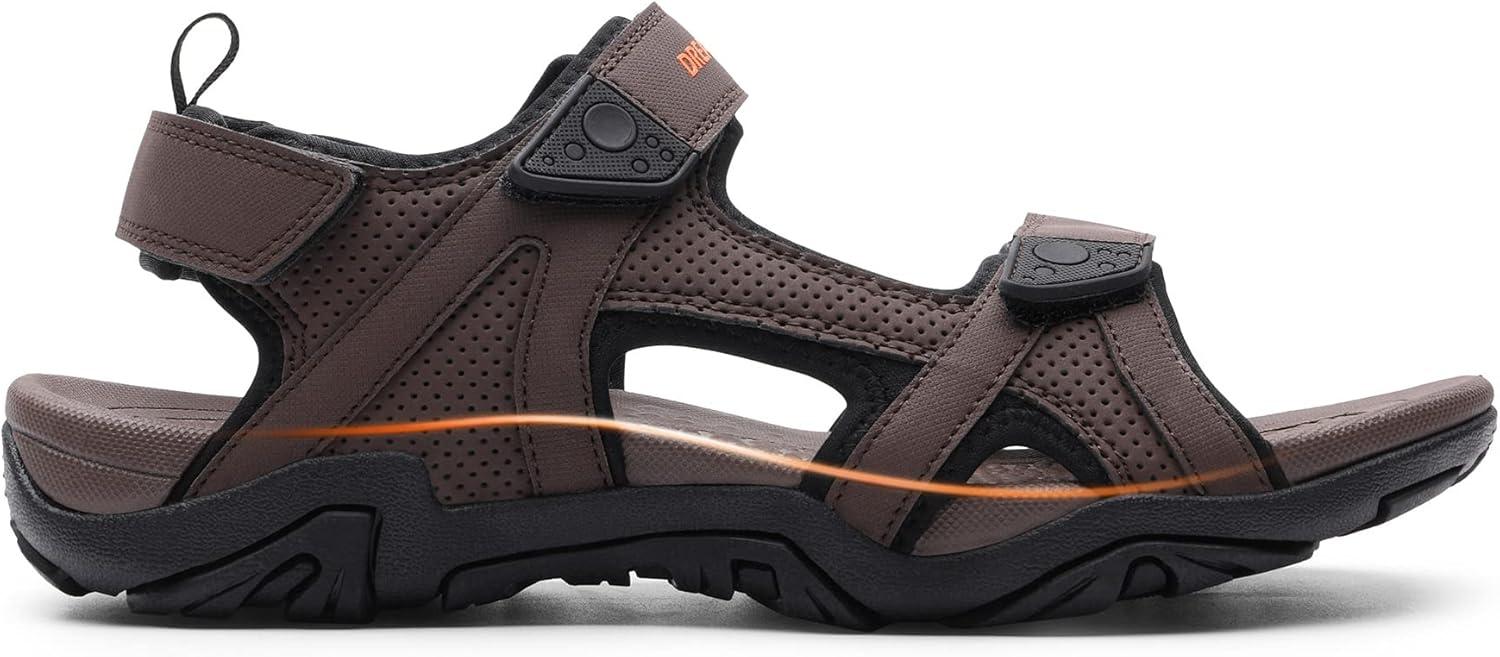 imageDREAM PAIRS Mens Sandals Hiking Water Beach Sport Outdoor Athletic Arch Support Summer SandalsBrown