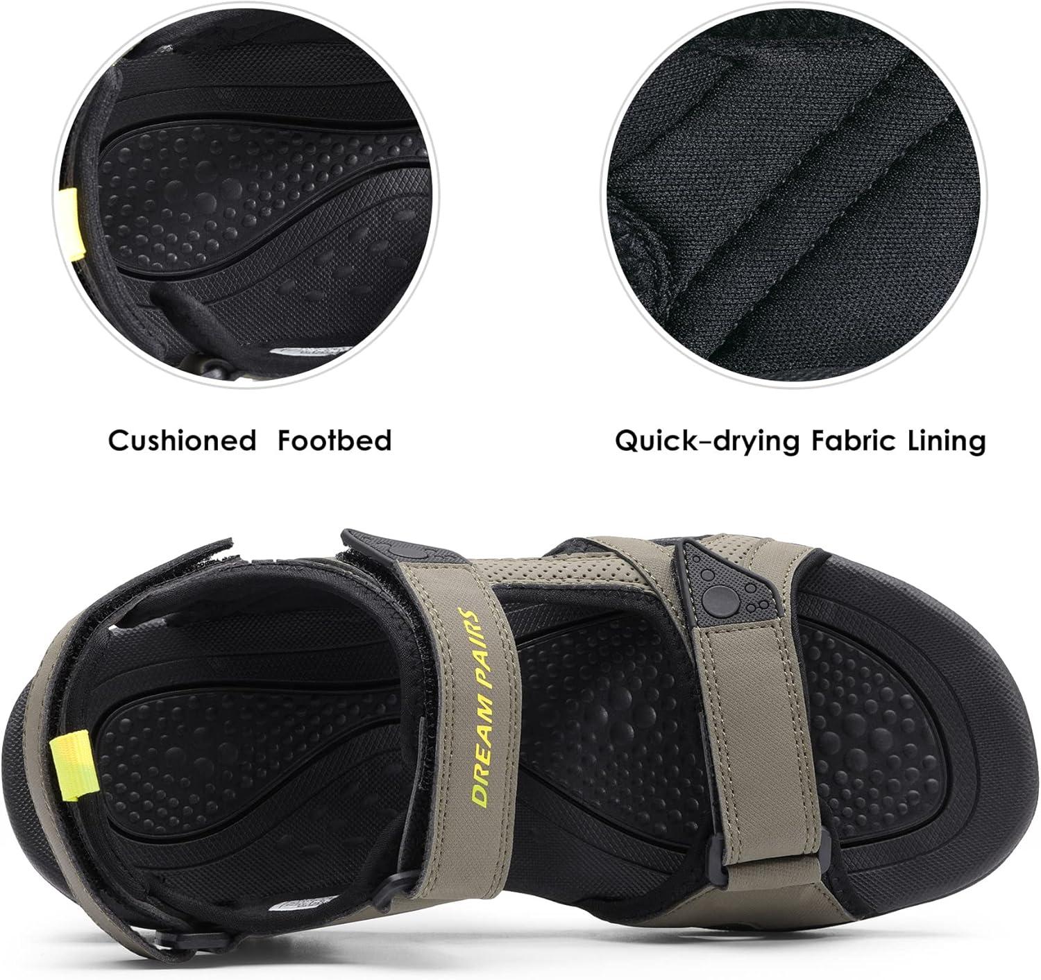 imageDREAM PAIRS Mens Sandals Hiking Water Beach Sport Outdoor Athletic Arch Support Summer SandalsGreen