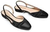 imageDREAM PAIRS Womens Slingback Flats Square Toe Ballet Dressy Flats Low Heel Dress Shoes for Business Casual Work Office Wedding PartyBlackfabric