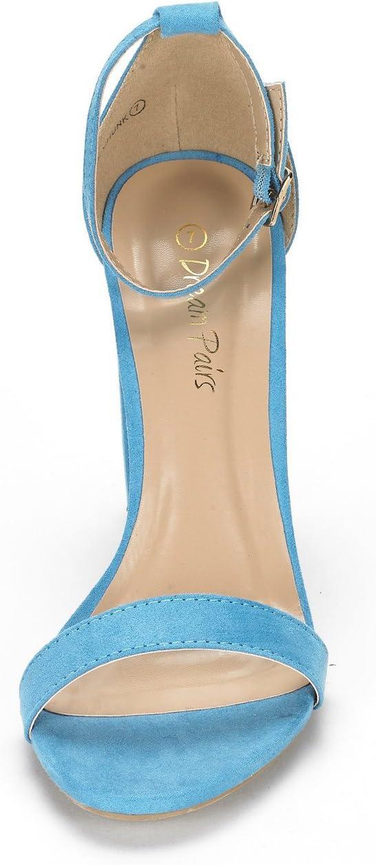 imageDREAM PAIRS Womens HiChunk High Heel Pump SandalsBlueSuede