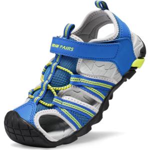 DREAM PAIRS Boys Girls Outdoor Summer Sport Athletic Sandals for Toddler/Little/Big Kid(Royal/Neon/Green/Light/Grey)