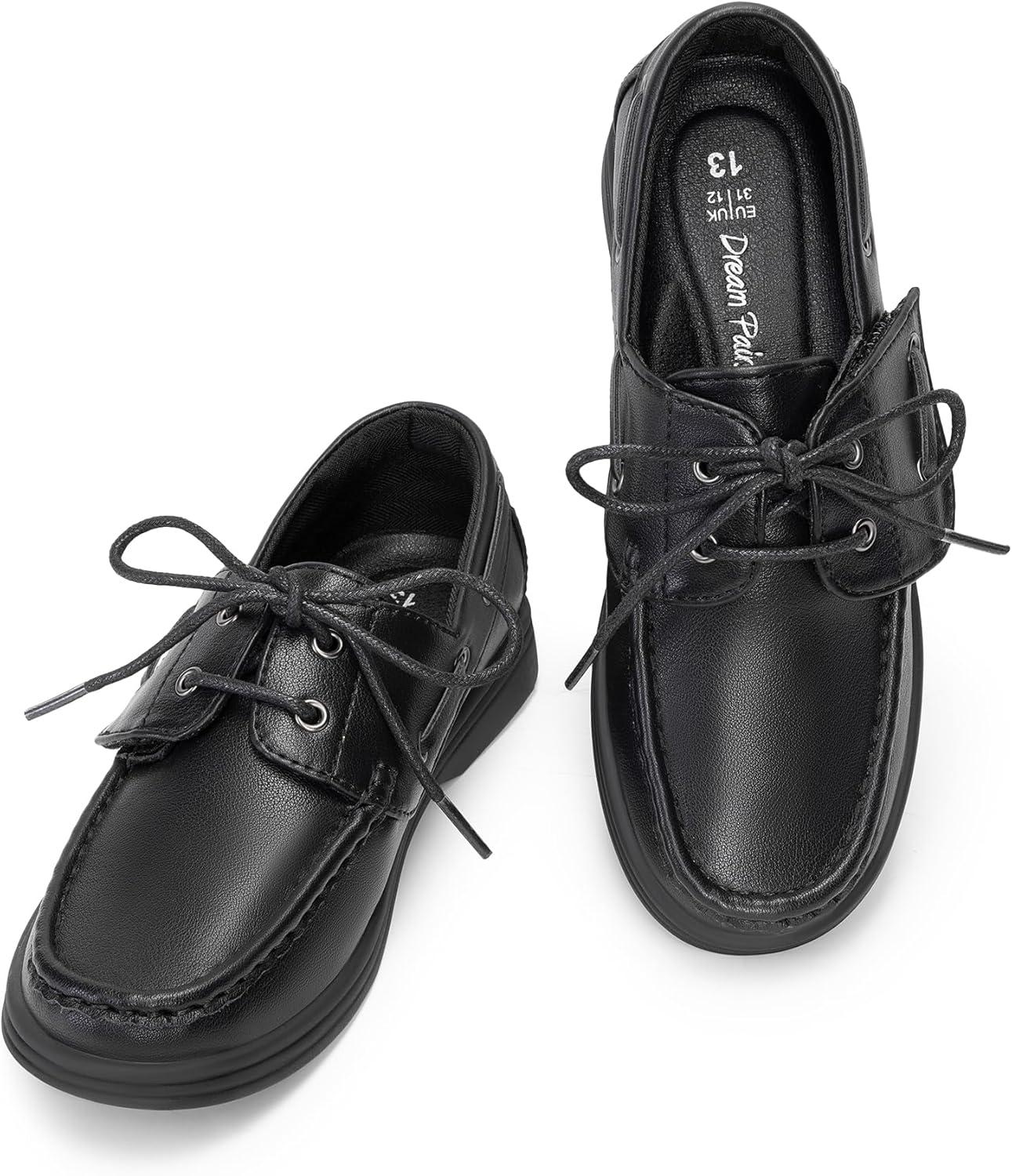 imageDREAM PAIRS Boys Dress Shoes Boat Shoes Slip on Loafers Casual School Shoes ToddlerLittle KidBig KidAll Black
