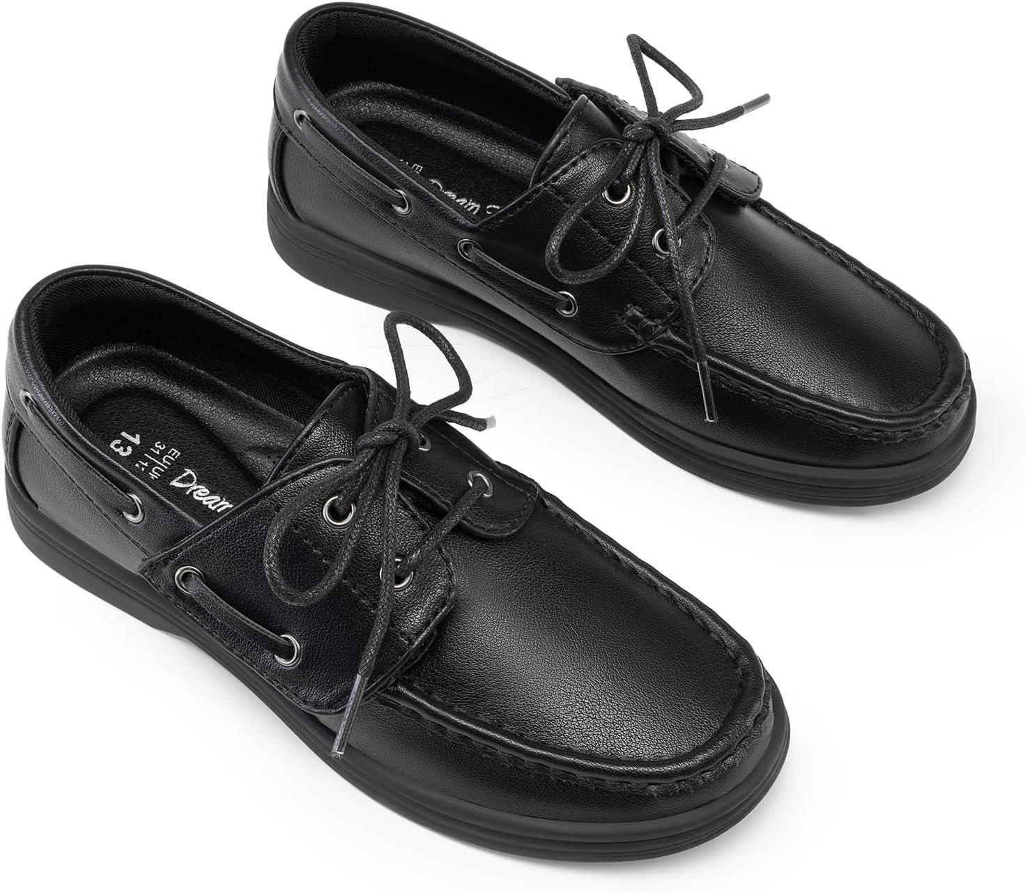 imageDREAM PAIRS Boys Dress Shoes Boat Shoes Slip on Loafers Casual School Shoes ToddlerLittle KidBig KidAll Black