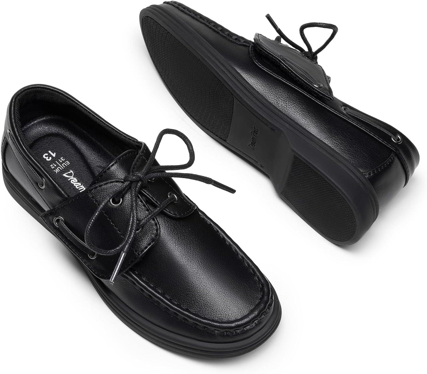 imageDREAM PAIRS Boys Dress Shoes Boat Shoes Slip on Loafers Casual School Shoes ToddlerLittle KidBig KidAll Black