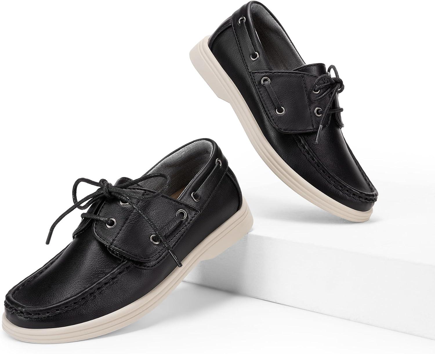 imageDREAM PAIRS Boys Dress Shoes Boat Shoes Slip on Loafers Casual School Shoes ToddlerLittle KidBig KidBlack