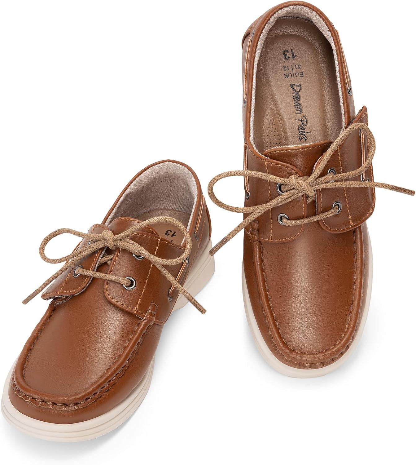imageDREAM PAIRS Boys Dress Shoes Boat Shoes Slip on Loafers Casual School Shoes ToddlerLittle KidBig KidBrown