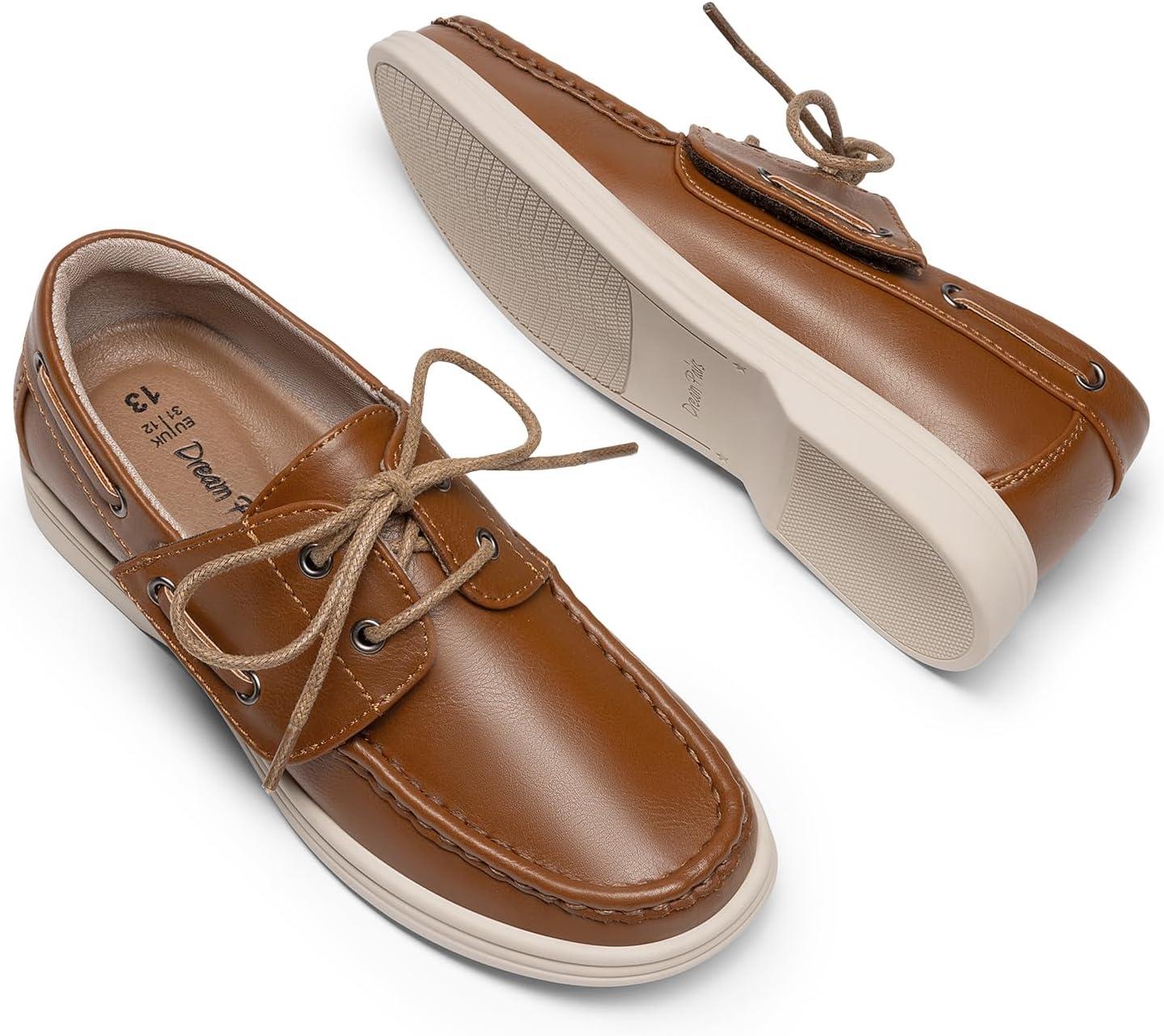 imageDREAM PAIRS Boys Dress Shoes Boat Shoes Slip on Loafers Casual School Shoes ToddlerLittle KidBig KidBrown