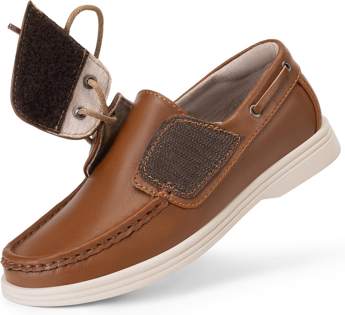 imageDREAM PAIRS Boys Dress Shoes Boat Shoes Slip on Loafers Casual School Shoes ToddlerLittle KidBig KidBrown