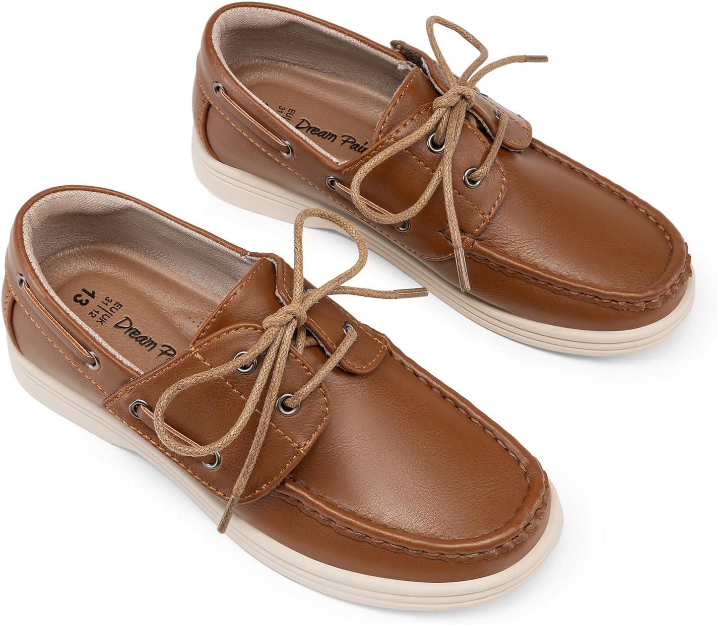 imageDREAM PAIRS Boys Dress Shoes Boat Shoes Slip on Loafers Casual School Shoes ToddlerLittle KidBig KidBrown