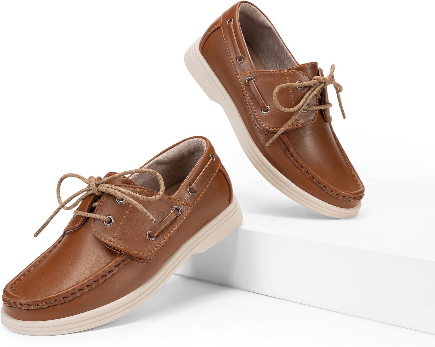 imageDREAM PAIRS Boys Dress Shoes Boat Shoes Slip on Loafers Casual School Shoes ToddlerLittle KidBig KidBrown