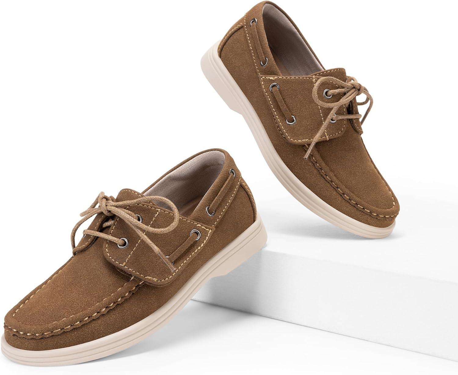 imageDREAM PAIRS Boys Dress Shoes Boat Shoes Slip on Loafers Casual School Shoes ToddlerLittle KidBig KidCamel