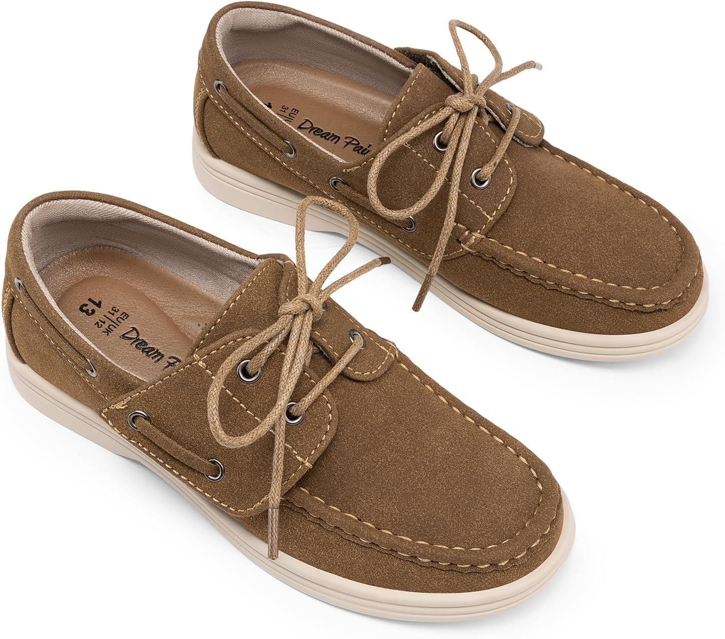 imageDREAM PAIRS Boys Dress Shoes Boat Shoes Slip on Loafers Casual School Shoes ToddlerLittle KidBig KidCamel