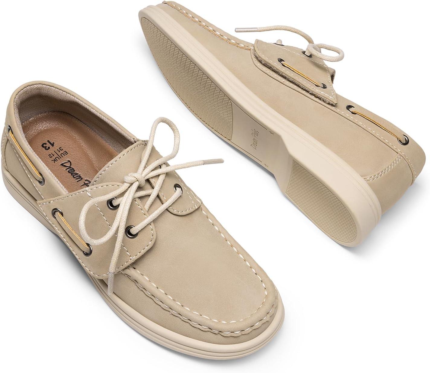 imageDREAM PAIRS Boys Dress Shoes Boat Shoes Slip on Loafers Casual School Shoes ToddlerLittle KidBig KidKhaki