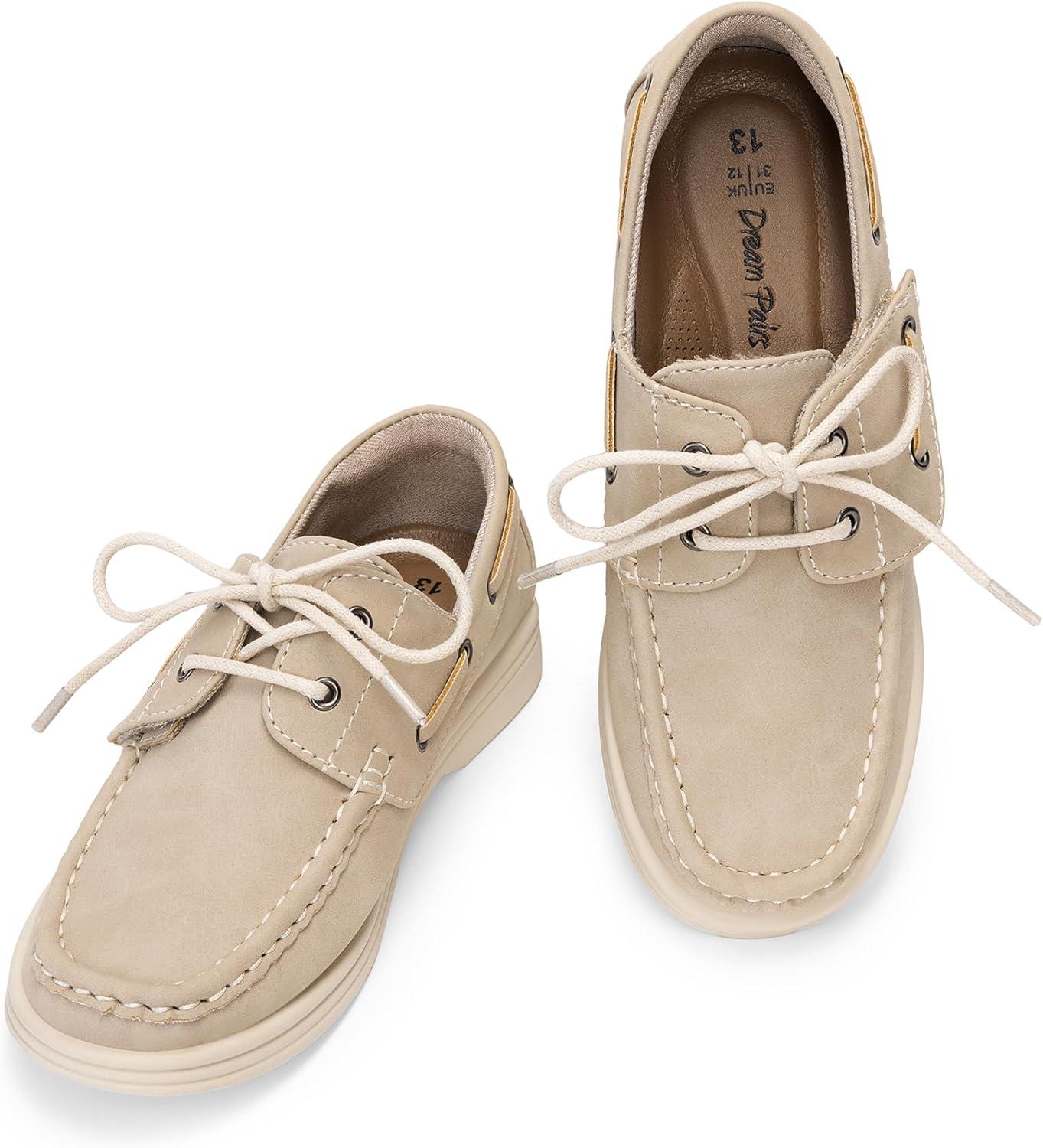 imageDREAM PAIRS Boys Dress Shoes Boat Shoes Slip on Loafers Casual School Shoes ToddlerLittle KidBig KidKhaki