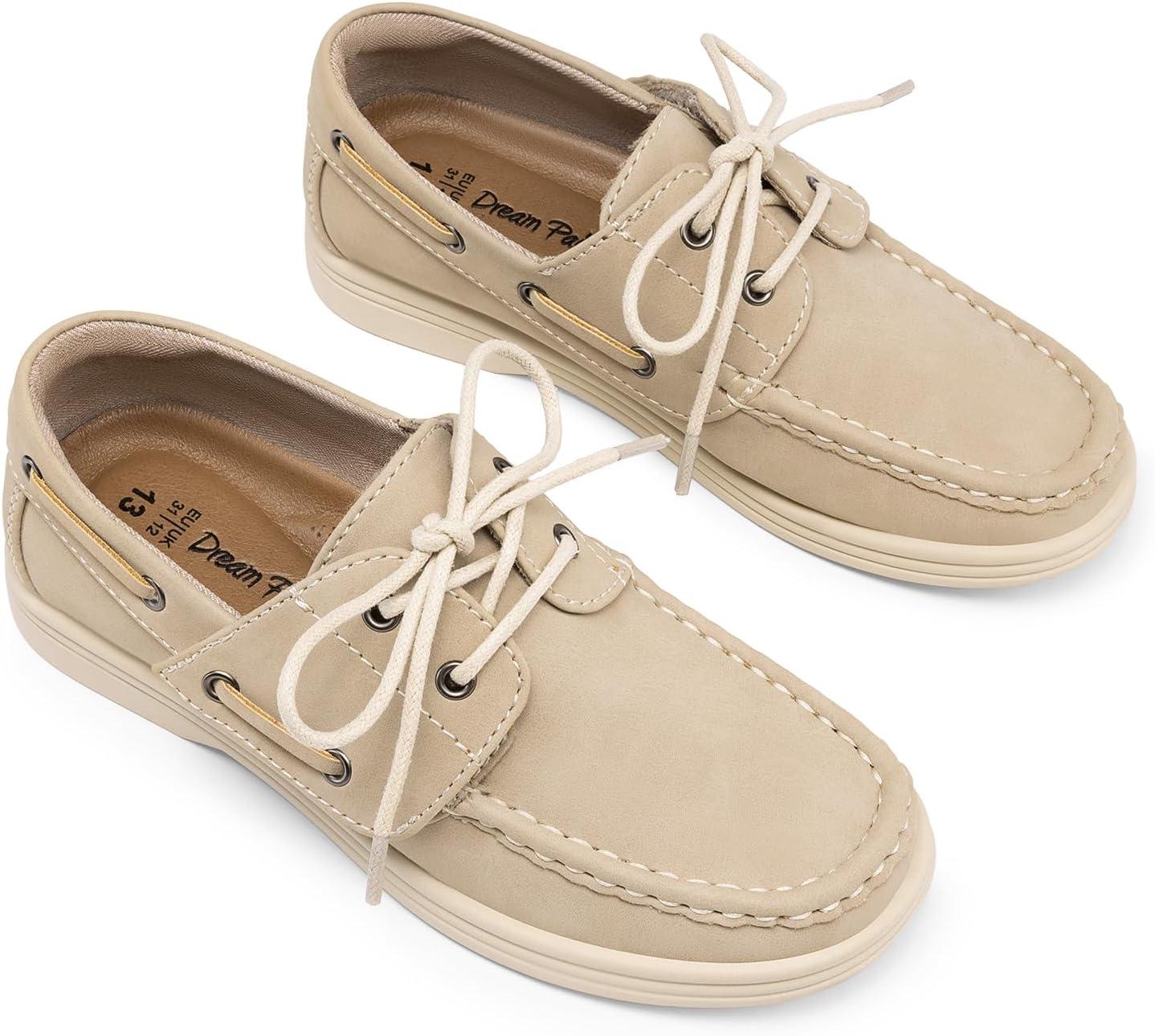imageDREAM PAIRS Boys Dress Shoes Boat Shoes Slip on Loafers Casual School Shoes ToddlerLittle KidBig KidKhaki