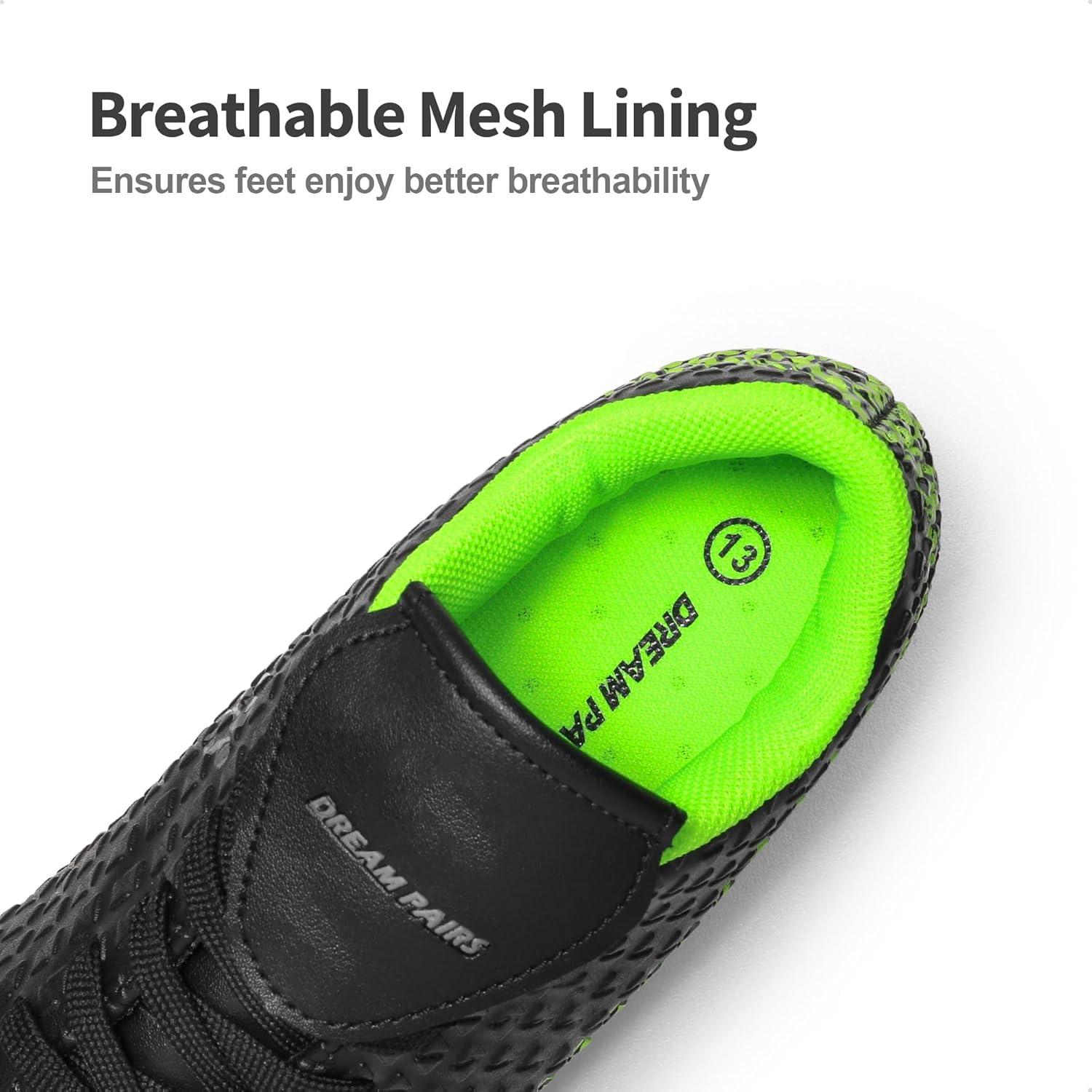 imageDREAM PAIRS Boys Girls Outdoor Soccer Cleats Firm Ground Football Shoes for LittleBig KidBlackNeonGreen