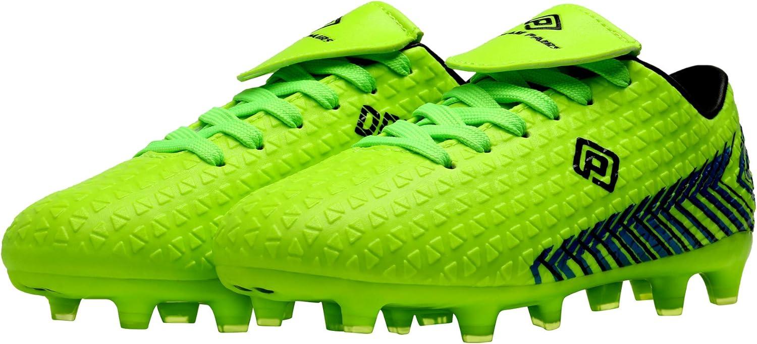 imageDREAM PAIRS Boys Girls Outdoor Soccer Cleats Firm Ground Football Shoes for LittleBig KidNeonGreenBlack