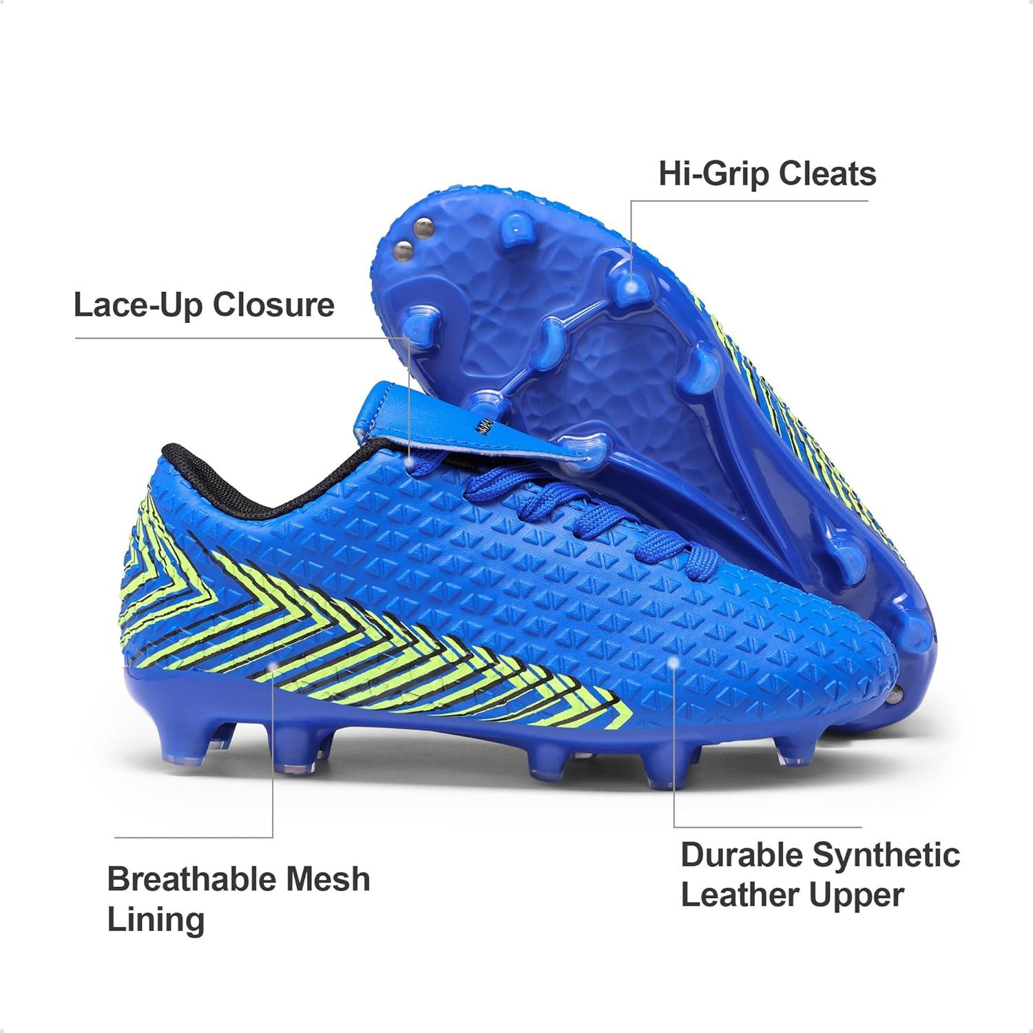 imageDREAM PAIRS Boys Girls Outdoor Soccer Cleats Firm Ground Football Shoes for LittleBig KidRoyalBlueBlack