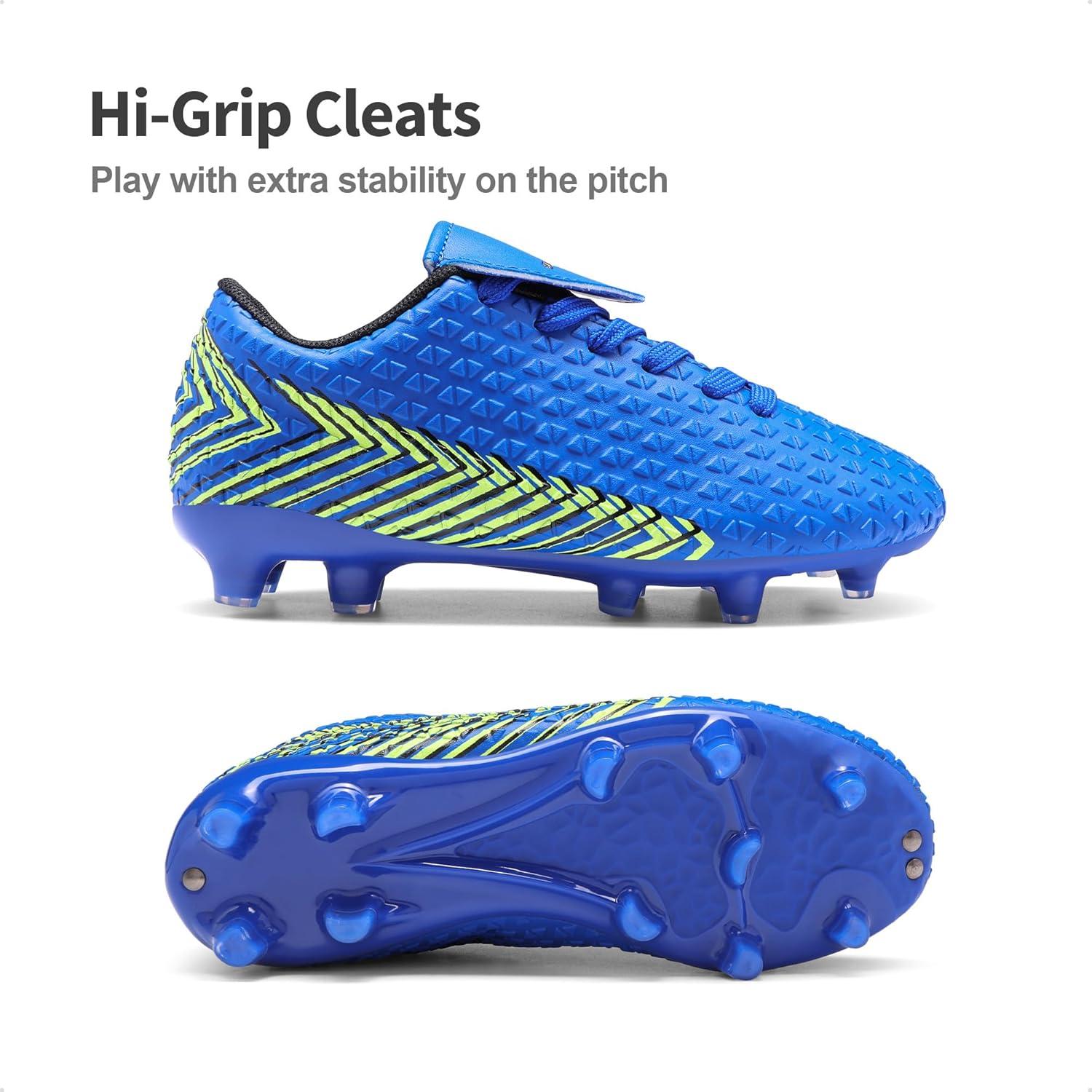 imageDREAM PAIRS Boys Girls Outdoor Soccer Cleats Firm Ground Football Shoes for LittleBig KidRoyalBlueBlack