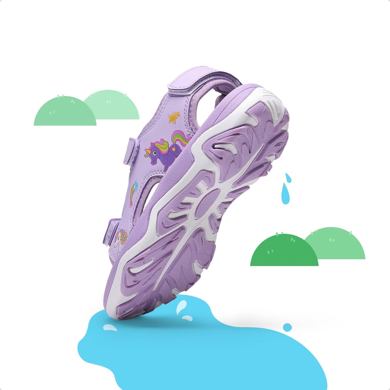 imageDREAM PAIRS Boys Girls Sandals Summer Outdoor Athletic Kids Sport Water Shoes for ToddlerLittle KidPurple