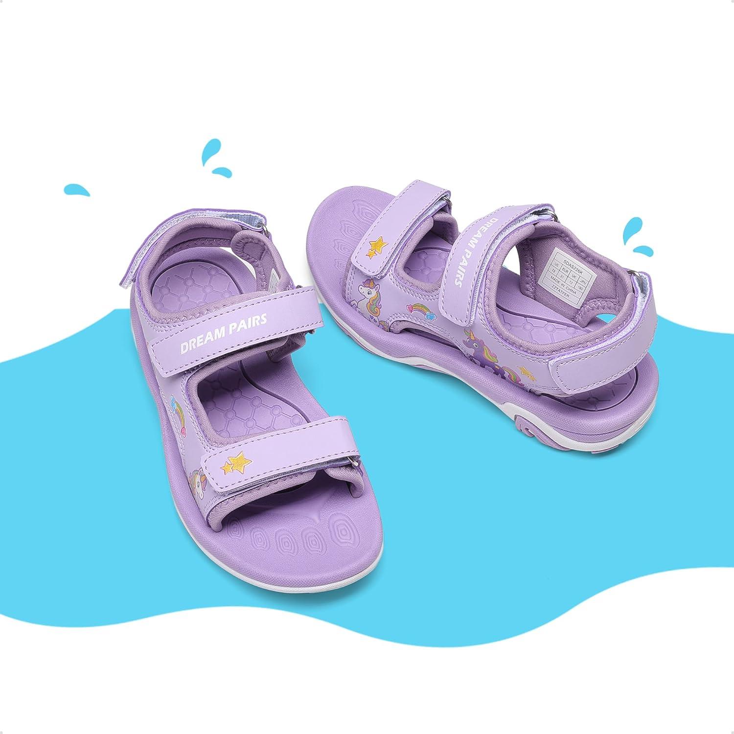 imageDREAM PAIRS Boys Girls Sandals Summer Outdoor Athletic Kids Sport Water Shoes for ToddlerLittle KidPurple