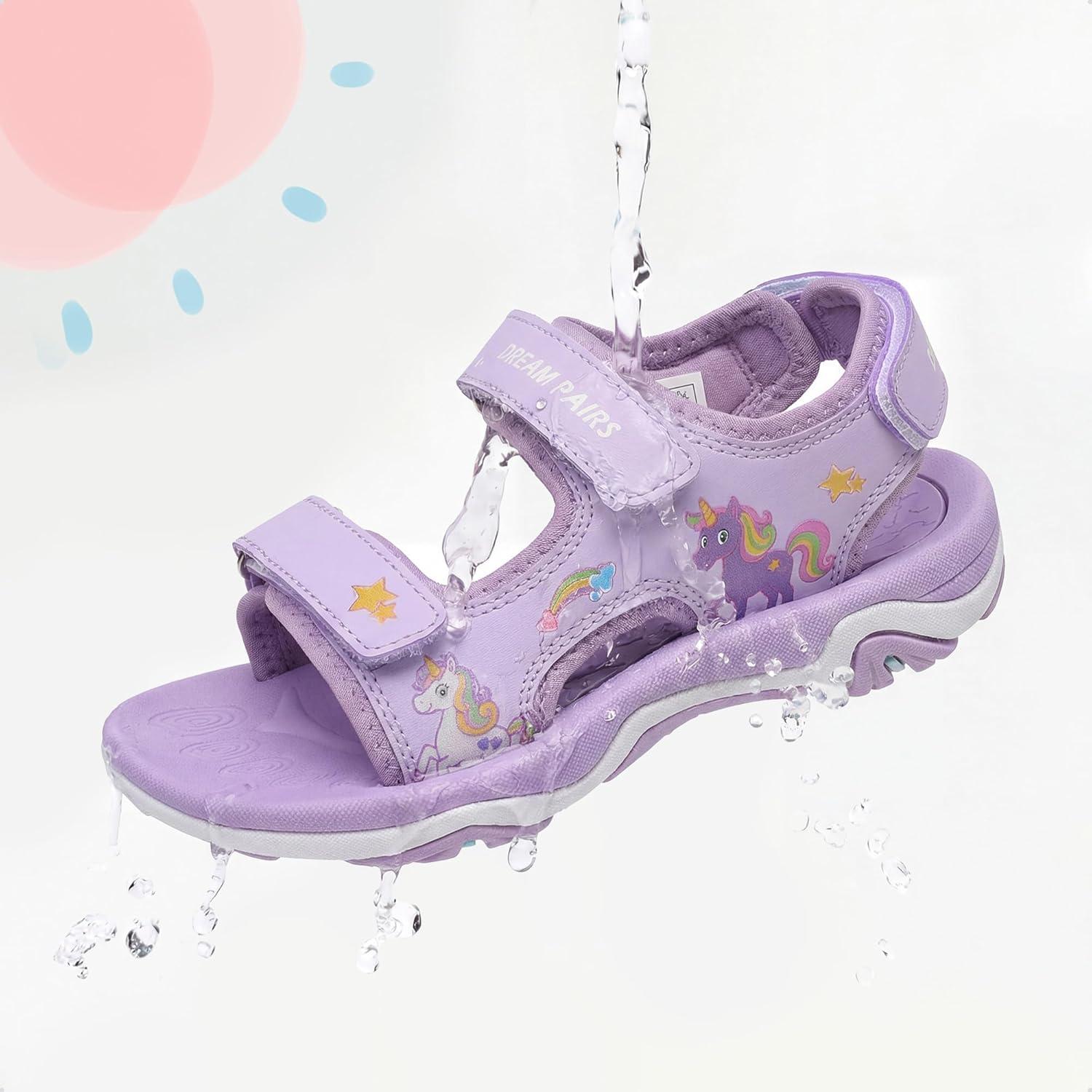 imageDREAM PAIRS Boys Girls Sandals Summer Outdoor Athletic Kids Sport Water Shoes for ToddlerLittle KidPurple