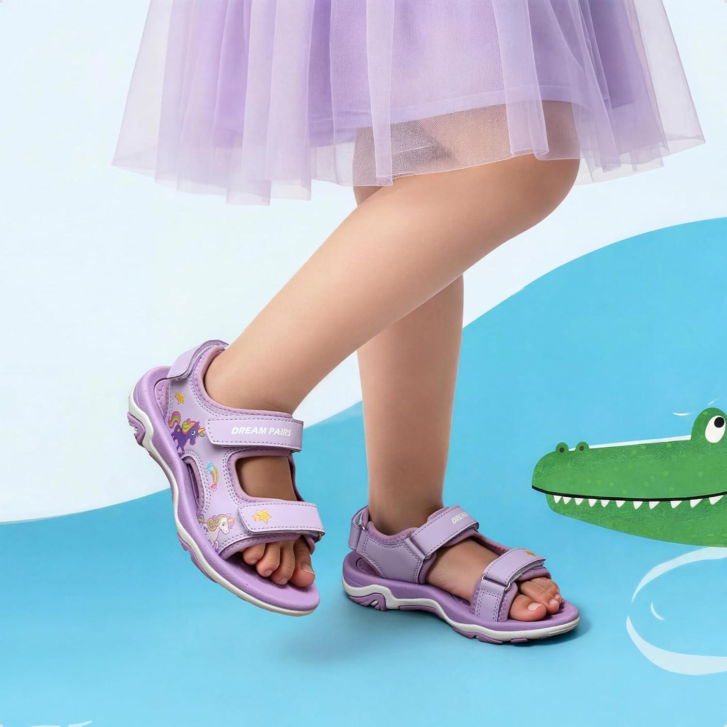 imageDREAM PAIRS Boys Girls Sandals Summer Outdoor Athletic Kids Sport Water Shoes for ToddlerLittle KidPurple