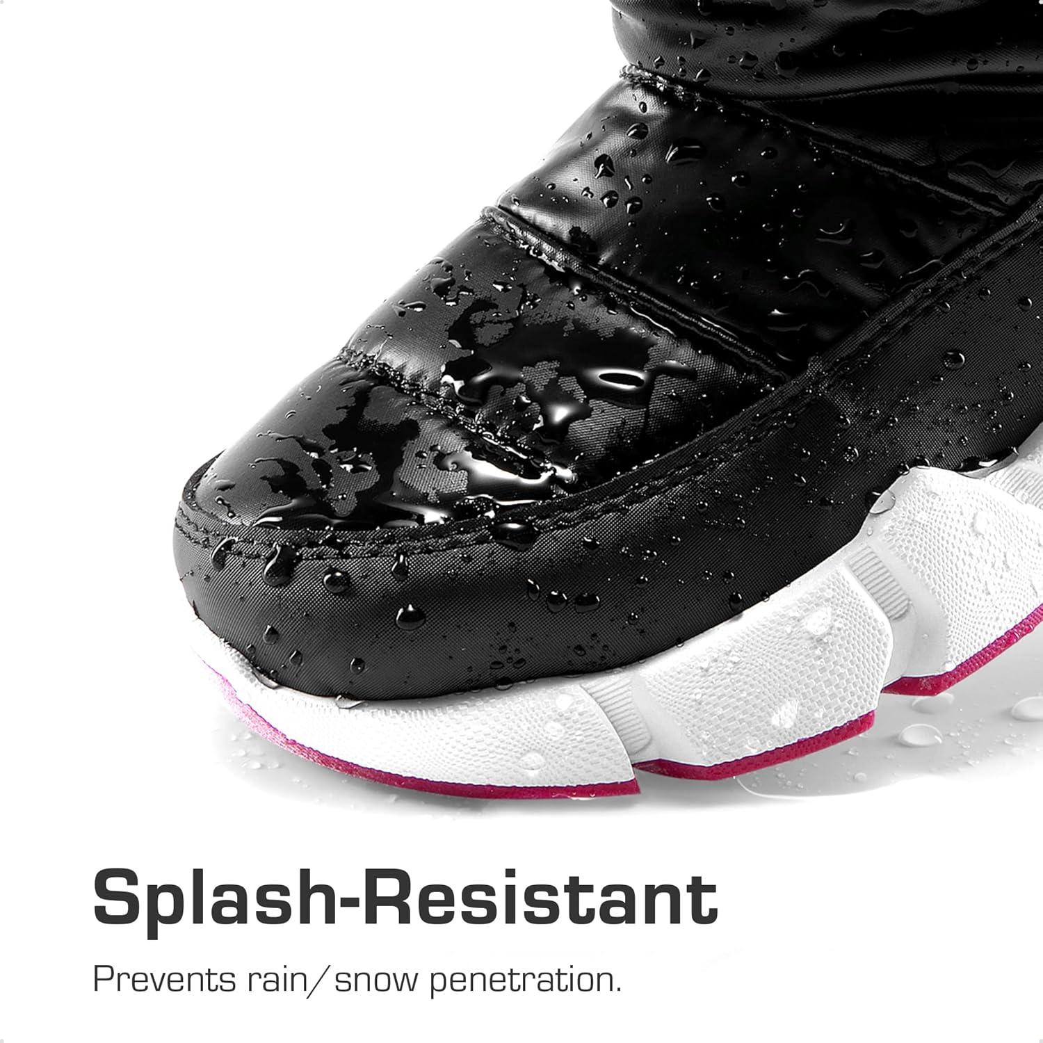 imageDREAM PAIRS Boys Girls Snow Boots Water Resistant NonSlip Mid Calf Lightweight Athletic Outdoor Warm Winter Shoes for LittleBig KidsBlackHot Pink