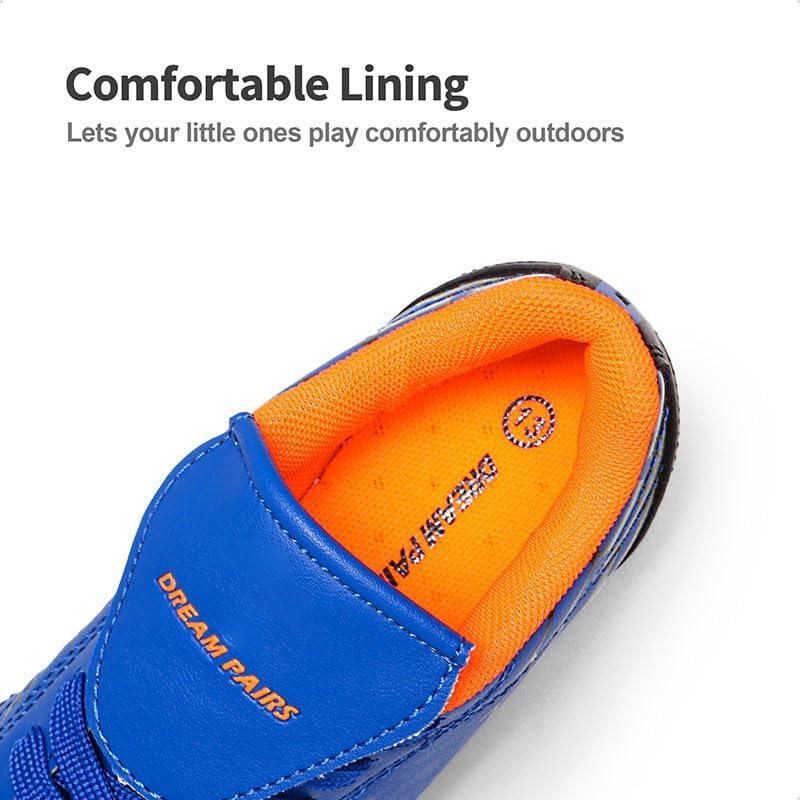 imageDREAM PAIRS Boys Girls Soccer Cleats Athletic Training Football Shoes for LittleBig KidRoyalBlueOrange
