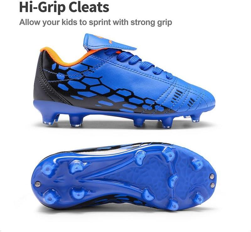 imageDREAM PAIRS Boys Girls Soccer Cleats Athletic Training Football Shoes for LittleBig KidRoyalBlueOrange