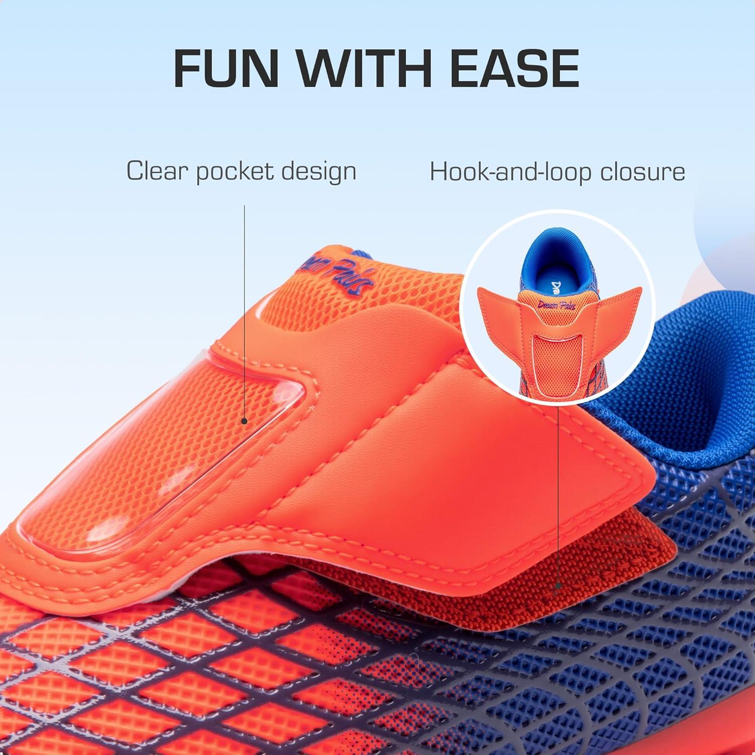 imageDREAM PAIRS Boys Girls Soccer Cleats Firm Ground Kids Youth Athletic Outdoor Football ShoesOrangeBlue