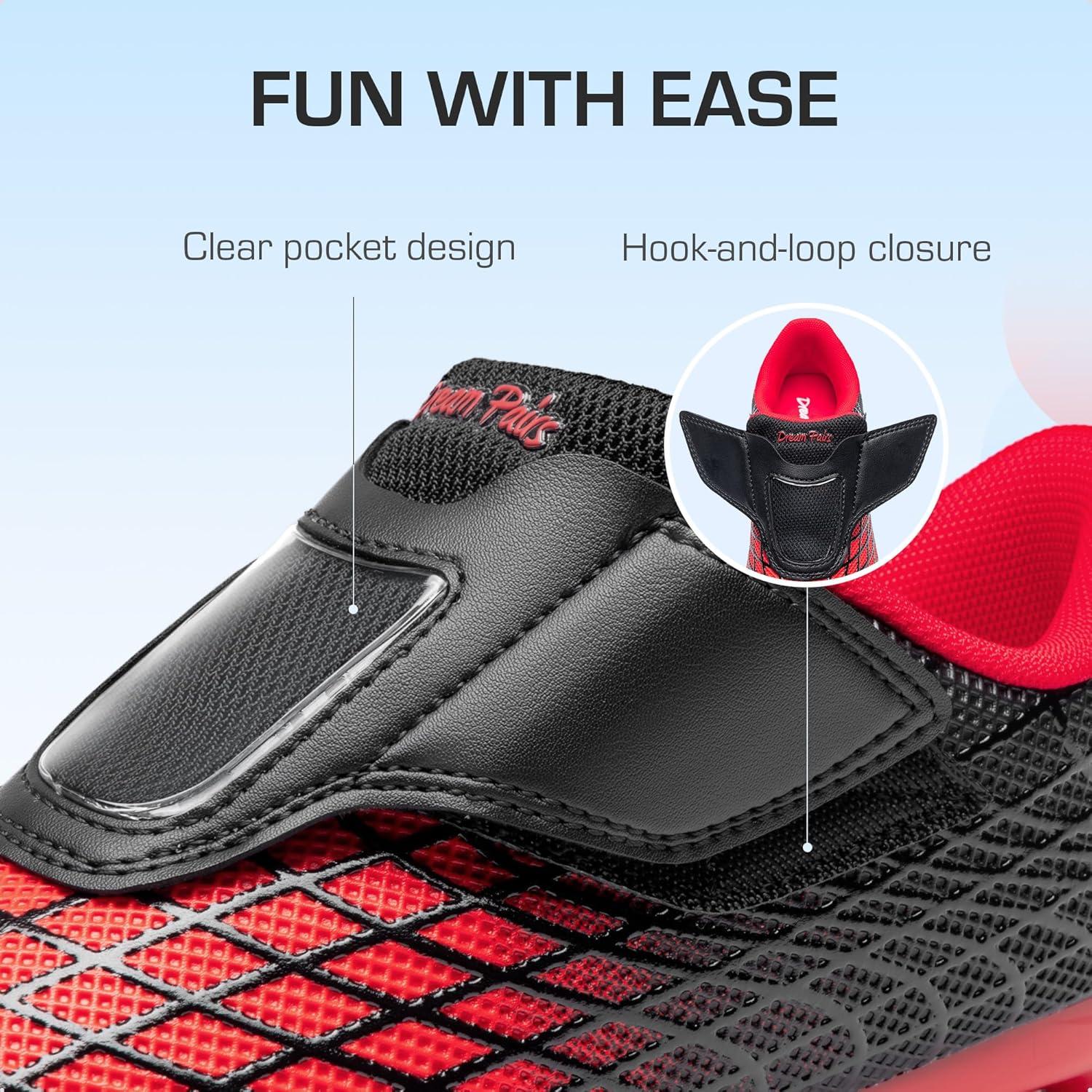 imageDREAM PAIRS Boys Girls Soccer Cleats Firm Ground Kids Youth Athletic Outdoor Football ShoesRedBlack