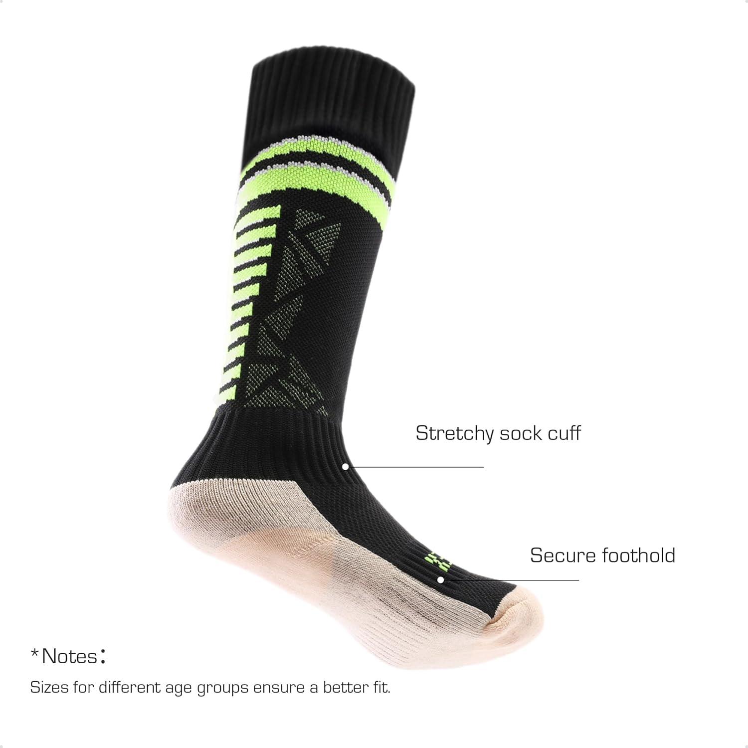 imageDREAM PAIRS Boys Girls Soccer Cleats Kids Firm Ground Football Shoes for LittleBig Kid with Soccer SocksBlackNeon Green