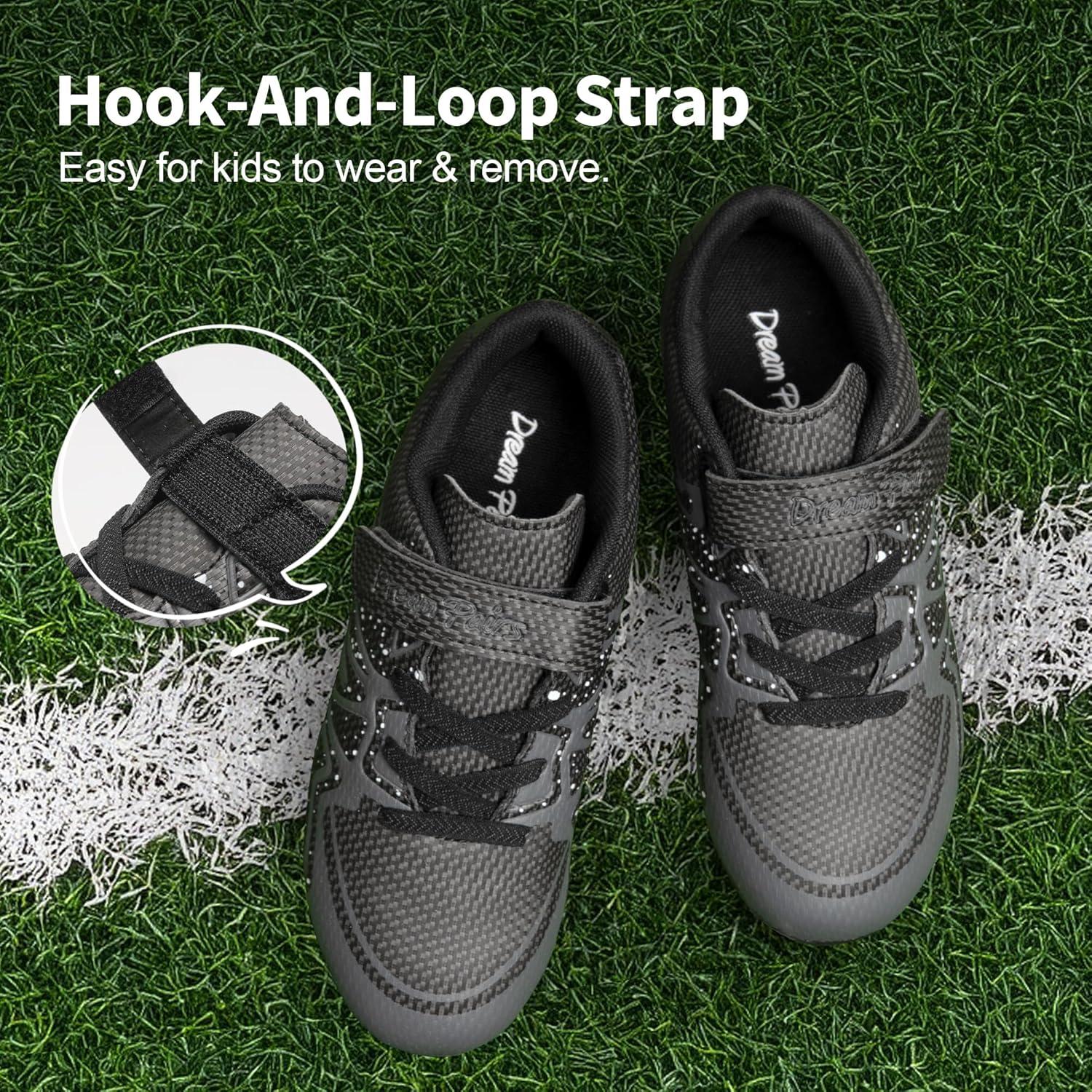 imageDREAM PAIRS Boys Girls Soccer Cleats Kids Youth Multi Ground Outdoor Football Shoes for LittleBig KidBlackDark Grey