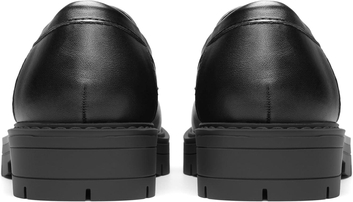 imageDREAM PAIRS Girls Loafers Chunky Platform Slip On Loafers School Uniform Dress ShoesBlackpu
