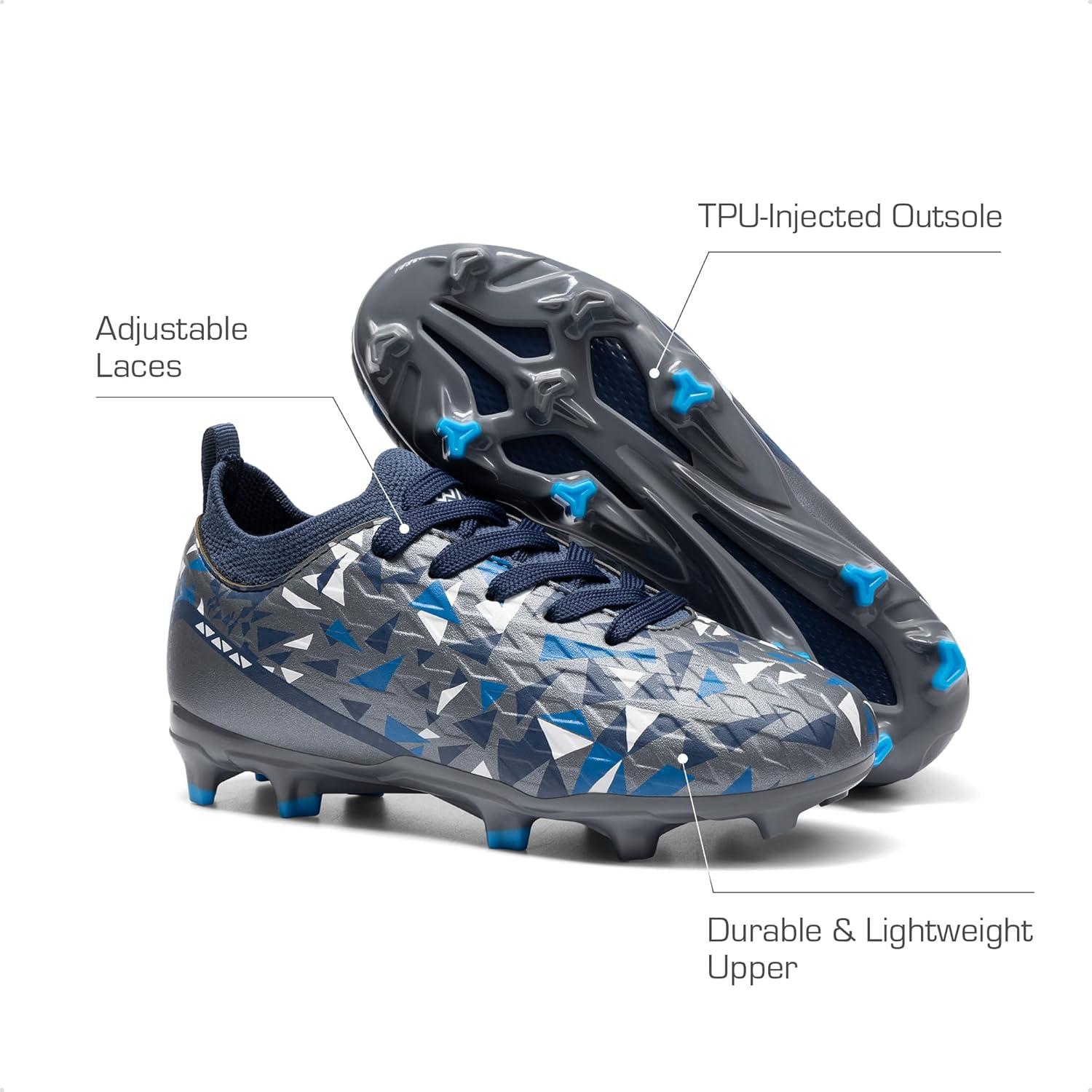 imageDREAM PAIRS Kids HighSpeed Soccer Cleats with TPU AntiTwist Plate Firm Ground Outdoor Athletic Sport Football ShoesDark GreyNavy