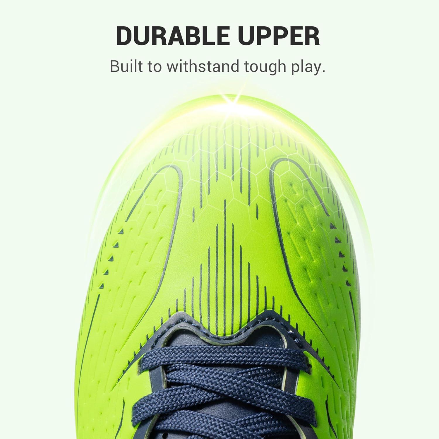 imageDREAM PAIRS Kids Multi Ground Soccer Cleats with HighSpeed AntiTwist TPU Plate Athletic Football Shoes for LittleBig KidsNeon Green